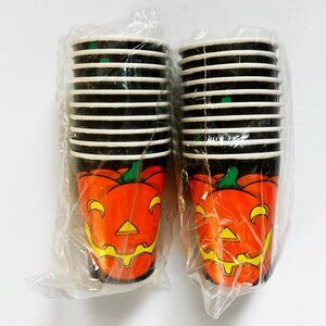 Vintage Halloween Pumpkin Paper Cups, 20 piece